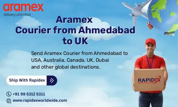 Aramex Courier from Ahmedabad to UK | Free Pickup & Fast Delivery