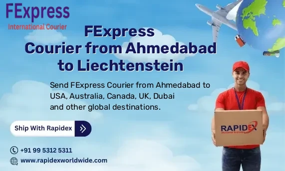 FExpress Courier from Ahmedabad to Liechtenstein | Free Pickup & Fast Delivery