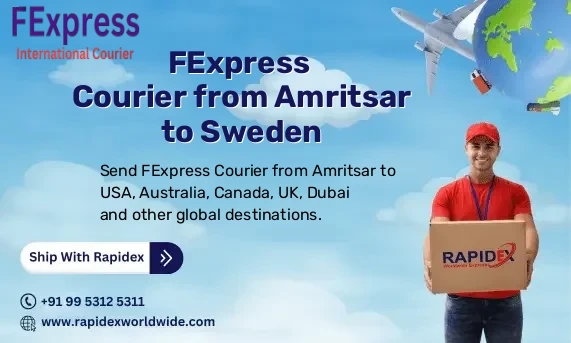 FExpress Courier from Amritsar to Sweden | Free Pickup & Fast Delivery