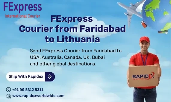 FExpress Courier from Faridabad to Lithuania | Free Pickup & Fast Delivery