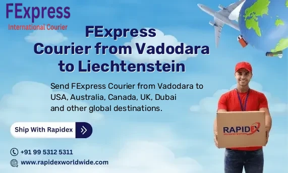 FExpress Courier from Vadodara to Liechtenstein | Free Pickup & Fast Delivery