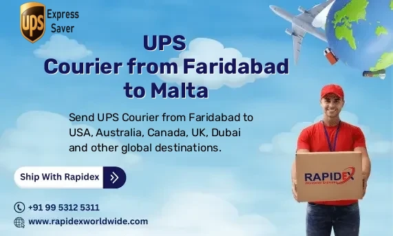UPS Courier from Faridabad to Malta | Free Pickup & Fast Delivery