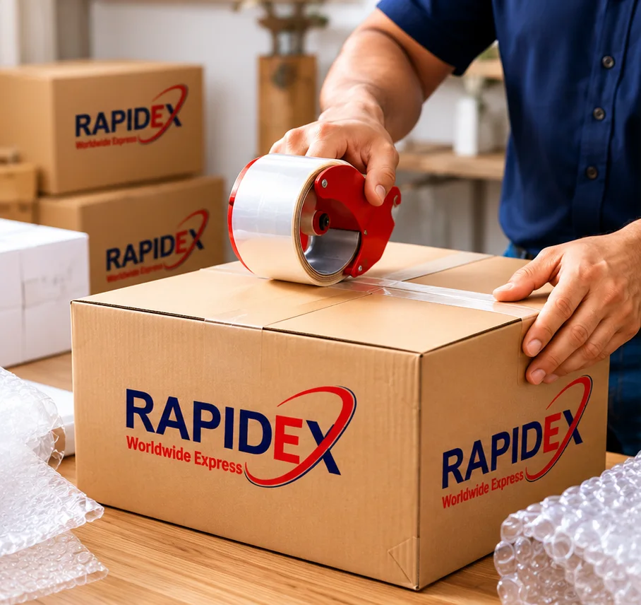 Pack international courier shipment