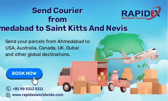 Courier from Ahmedabad to Saint Kitts And Nevis | Free Pickup & Fast Delivery