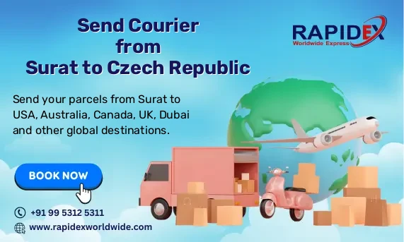 Courier from Surat to Czech Republic | Free Pickup & Fast Delivery