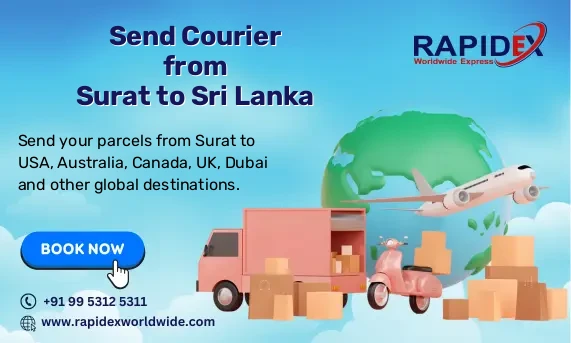 Courier from Surat to Sri Lanka | Free Pickup & Fast Delivery