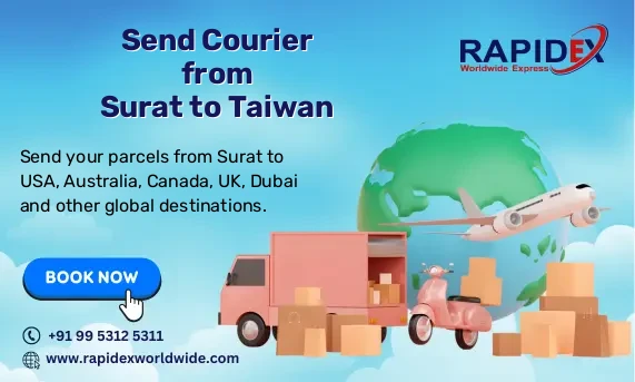Courier from Surat to Taiwan | Free Pickup & Fast Delivery